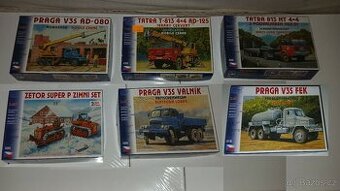 Model 1-87 Tatra 813 2x, Praga 3x + Zetor dle fotek
