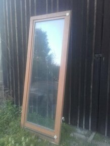 Dřevěné masivní balkonové dveře 937x2450mm, nepoužité