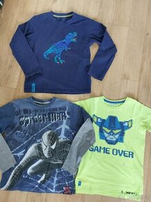 Chlapecká trička, dinosaurus, Spiderman, cca 6-11 let