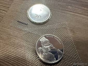 stříbrná mince Roger Federer ve folii Swiss Mint 20CHF 2020