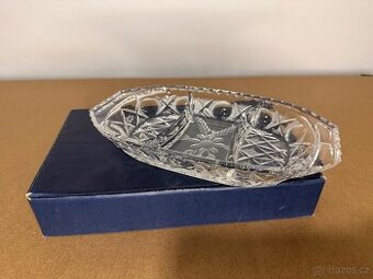 Broušená  servírovací miska dělená Bohemia Krystal