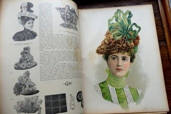 Nové Pařížské módy, svázaný ročník 1898, starý módní časopis