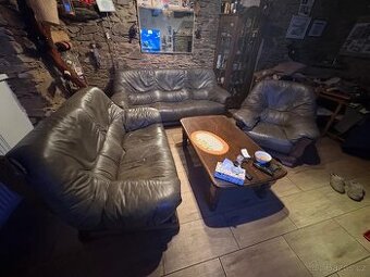 Holandská kožená sedací souprava