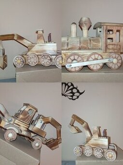 Dřevěné dekorativní stroje, ručně vyráběné