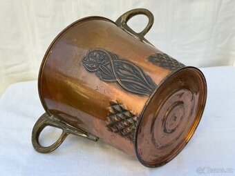 Starožitný měděný secesní chladič na sekt období 1890