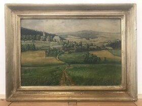 Starožitný obraz - Vesnička