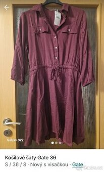 Gate košilové šaty S vínová