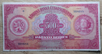 500 korun 1929 Československo