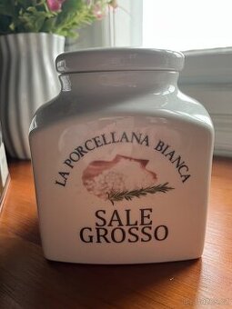 NOVÁ velká porcelánová dóza na sůl 1100 ml