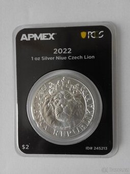 Investiční stříbrná mince Český lev 2022 - APMEX