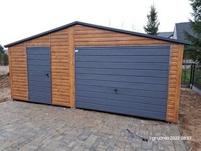 Plechová garáž 6x5 se sedlovou střechou - 1