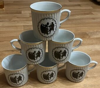 6x Starý porcelánový hrnek - motiv ROKOKO - THUN