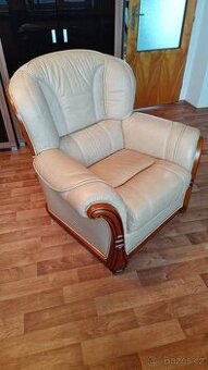 Kožená sedací souprava - sestava 3 částí