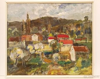 Obraz Jana Lieblová, ves na Vysočině, olej 64x75