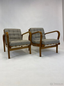 Krásná křesla Kropáček po renovaci, dub, šelak TOP