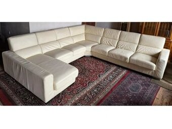Moderní kožená sedací souprava ve tvaru "U", 3299