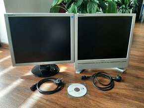 2 x LCD Monitor Philips Brillance 190 P s reproduktory