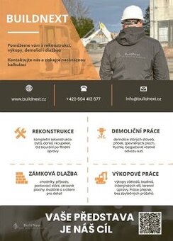 Rekonstrukce, zámková dlažba, výkopové práce a jiné