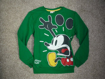 Sytě zelená mikina Mickey Mouse 100% bavlna
