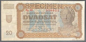 Slovenský Štát - 20KS 1939 - Specimen - Pg