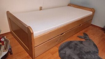 Postel masiv buk 90x200 s roštem a matrací Dreamzone