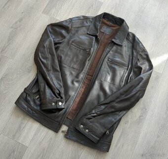 Pánská kožená bunda Massimo Dutti - vel. L/XL