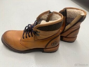 BUGATTI PÁNSKÉ KOŽENÉ KOTNÍKOVÉ BOTY - HNĚDÉ