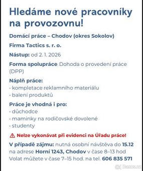 Pracovníci pro kompletační práce -DPP