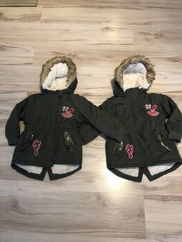 Zimní bundy pro dvojčata vel.98