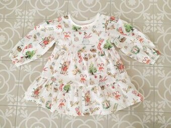 Nové bavlněné překrásné vánoční zimní šaty Next 86