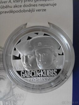 Stříbrná medaile Jozef Gabčík a Jan Kubiš proof