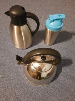 Nerez nádobí - konvice na sporák, šejkr, termoska