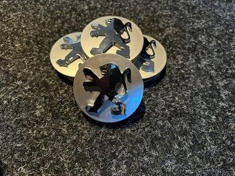 Středové krytky Peugeot 60mm stříbrné