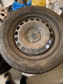 Plechové disky 16” 5x112 a zimní pneu 215/60/R16
