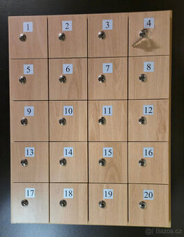 Uzamykatelná skříňka - 20x přihrádka s klíčkami