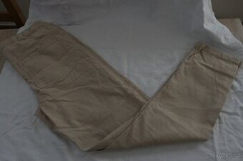 Béžové lněné kalhoty 164 top stav