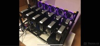 Mining rig 6× RTX 3060 Ti FE – kompletní, top stav