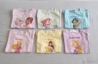 Rezervace - 6x tričko s princeznama vel. 122