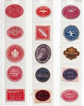 PRAHA - velká sbírka starých papírových pečetí - 151 ks