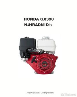 Katalog náhradních dílů pro motory Honda Gx 160 nebo 390.