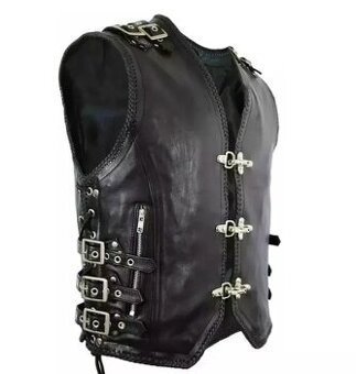 Moto Kožená Vesta Prava Koža