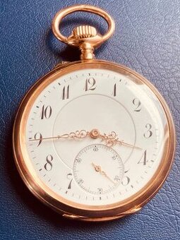 Zlaté 14-karátové masivní kapesní hodinky Union Glashütte