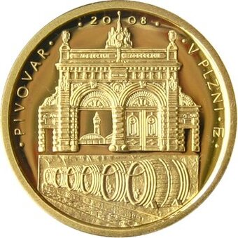 ČNB zlatá mince - Pivovar v Plzni - 1/4 oz (7,78g)