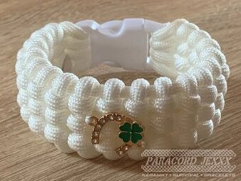 Paracord náramek LUCK (17 cm) white