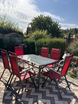 Zahradní sezení 6 míst a stůl zánovní