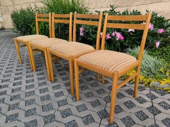 Retro dřevěné jídelní židle Jitona - 70. léta