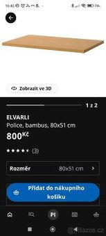 IKEA systém ELVARLI POLICE BAMBUSOVÁ