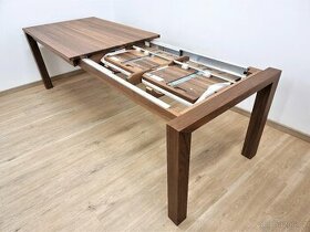 Nový rozkládací stůl americký ořech masiv 90x160 + 2x45 cm