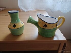 Dekorativní keramika - konvička a vázička - 1