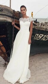 Nové bílé svatební šaty M-L - 1
